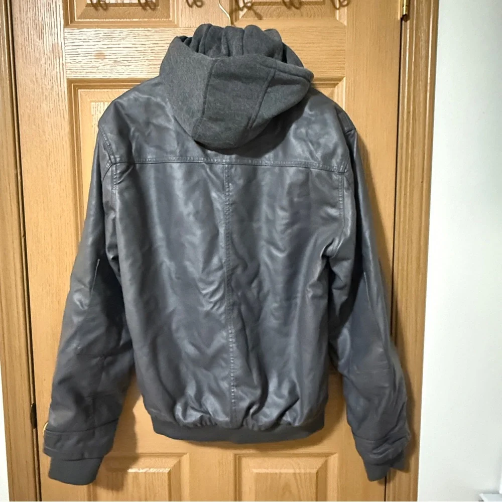 Men's Charcoal Hooded Jacket - Picture 8 of 11